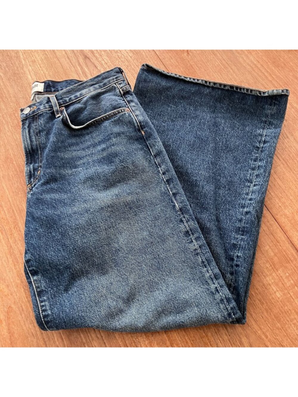AGOLDE Womens Clara Wide Leg Dark Wash Designer Denim Jeans Size 30 Blue AN EXC - Picture 10 of 12